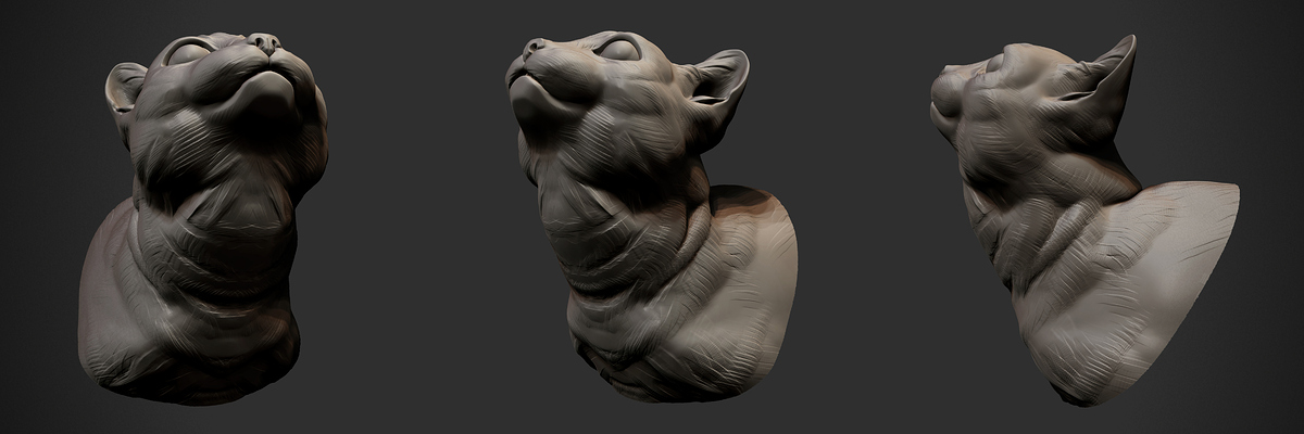 Haviland Tuf's cat of the book Tuf Voyaging_Detailed simple-pose sculpt by Darya Girina_1