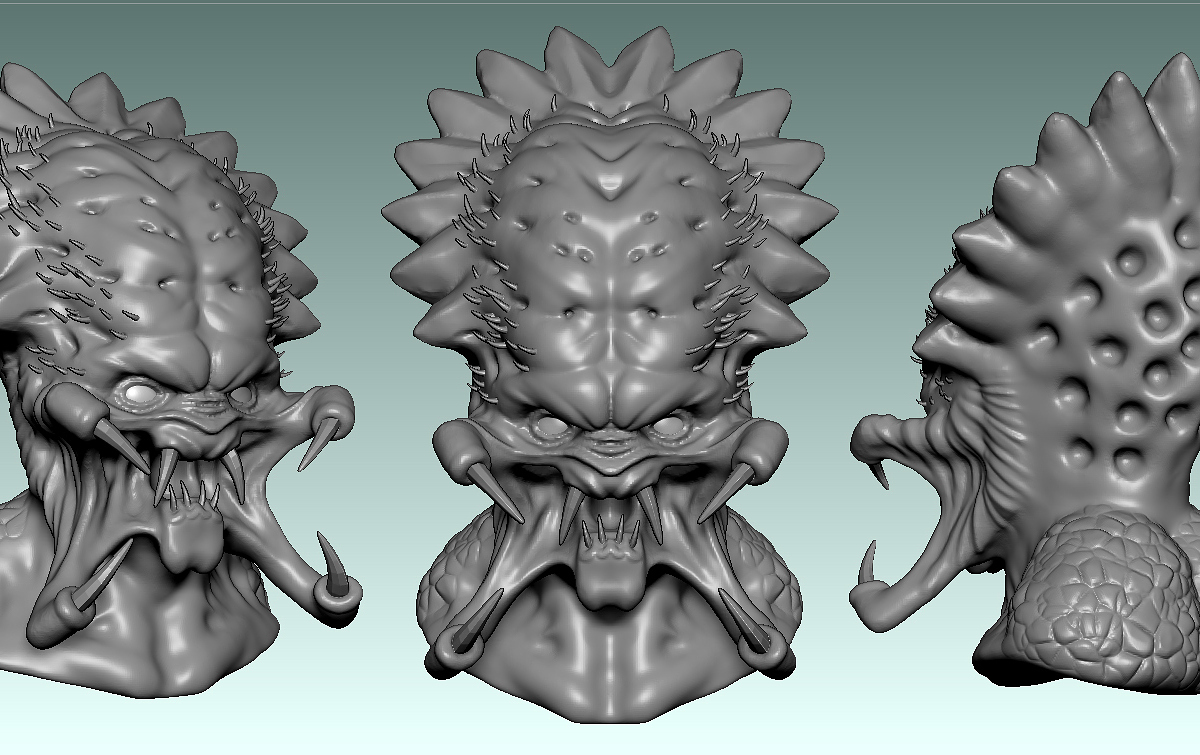 Predator Head Bust WIP.jpg