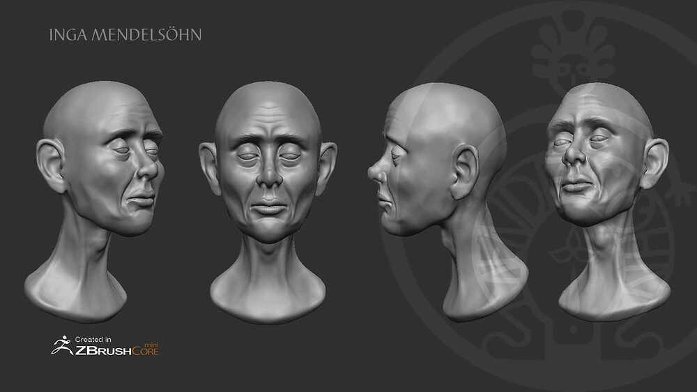 Inga Mendelsöhn Portrait sculpting 2022 Big eyes