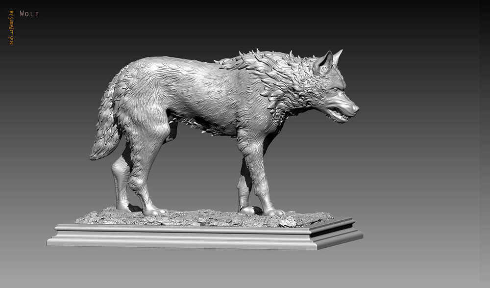 Wolf_Digital_Sculpture_SurajitSen_Jul2023_WIP