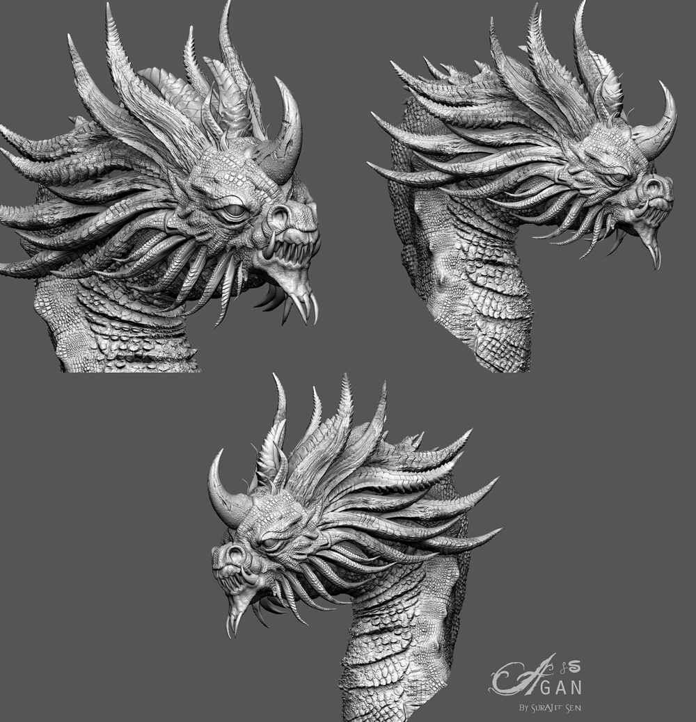 Agan_Dragon_Digital_Sculpture_SurajitSen_Feb2022_WIP_v1