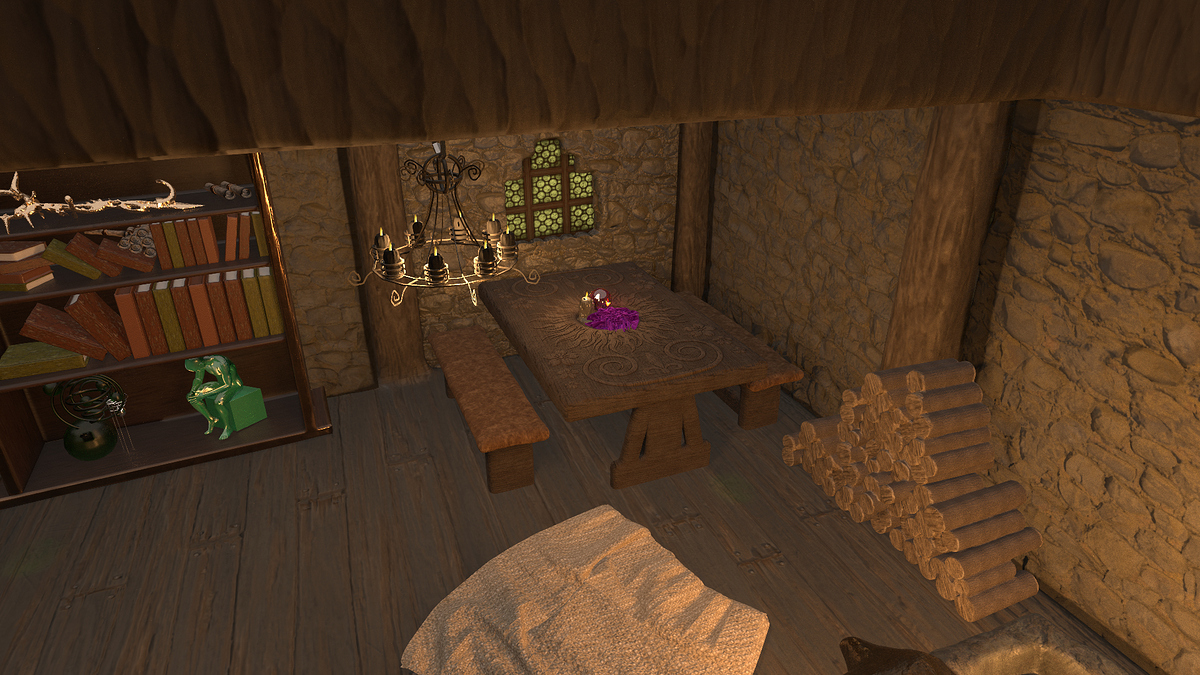 table and bookcase