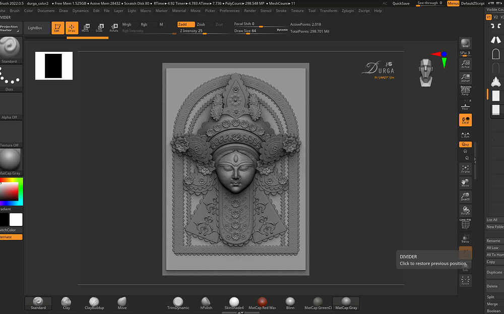 Durga_Digital_Sculpture_SurajitSen_Oct2022_WIP2