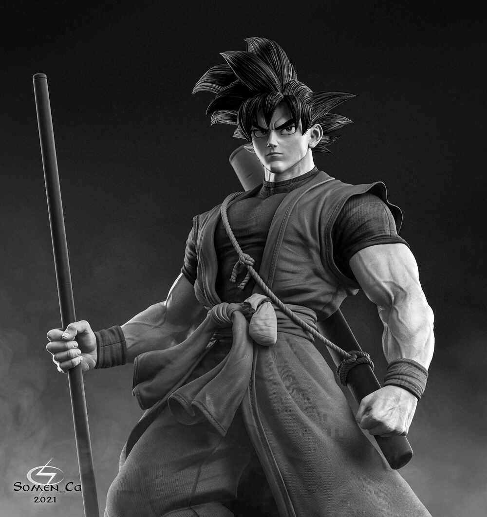Xeno_Goku_Fanart_Somen_Cg_BnW