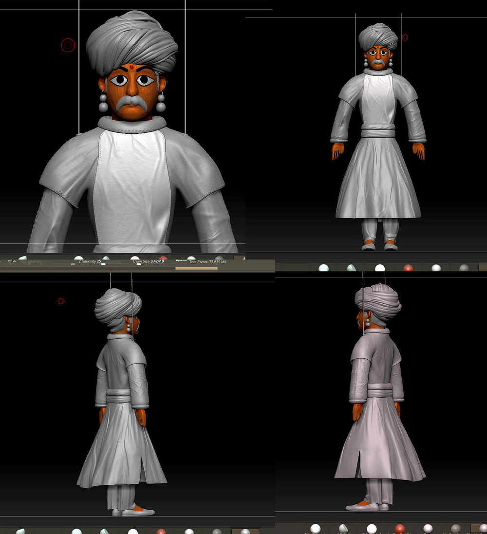 Indian_Traditional_Puppet_Digital_Sculpture_SurajitSen_Sept2024_WIP7