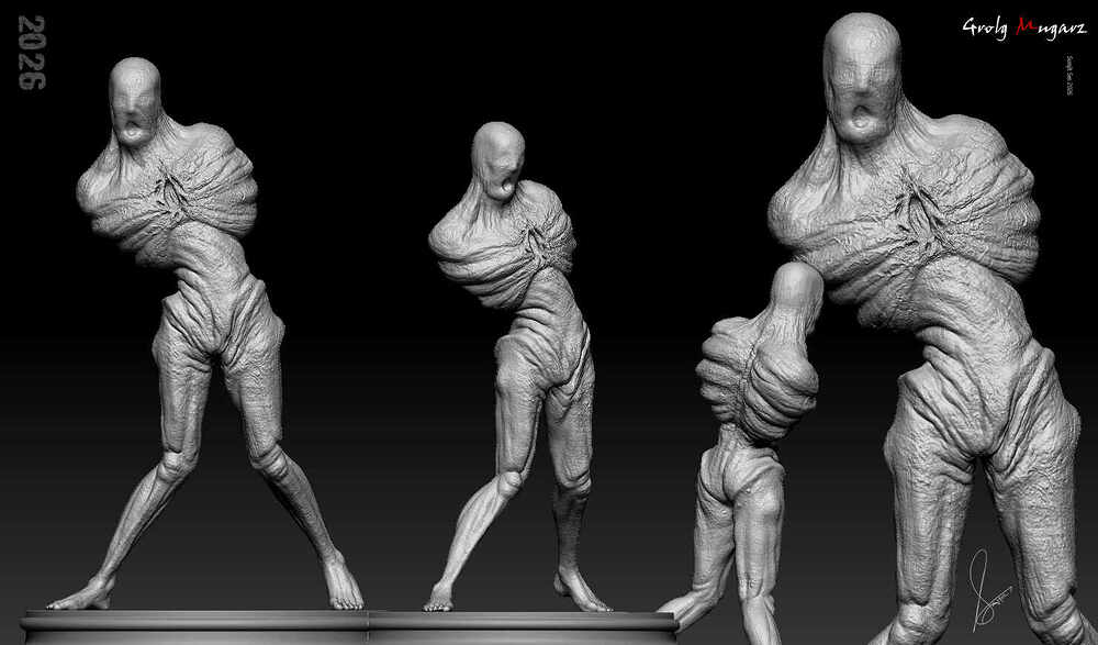 Armless Man_Creature_Digital_Sculpture_SurajitSen_Feb2026_WIP