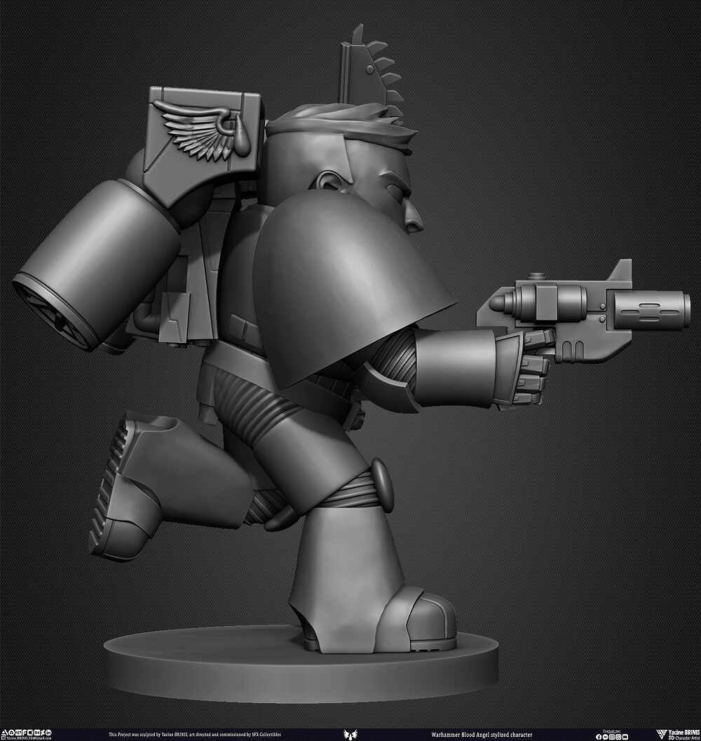 Warhammer Blood Angel 3D Model Sculpted by Yacine BRINIS 009