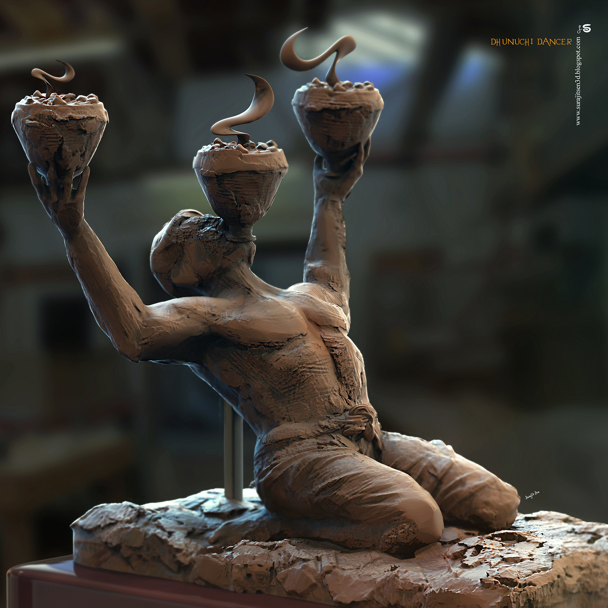 Dhunuchi Dancer_Digital_Sculpture_SurajitSen_Sept2020AA