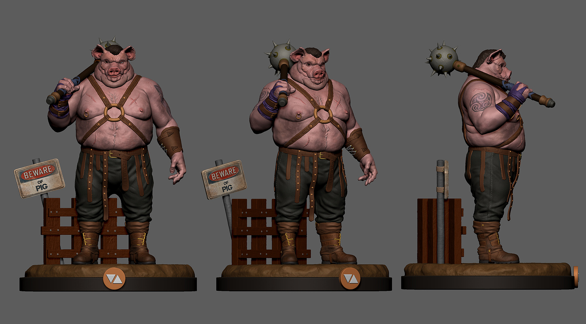 WarriorPig_ZBrush1