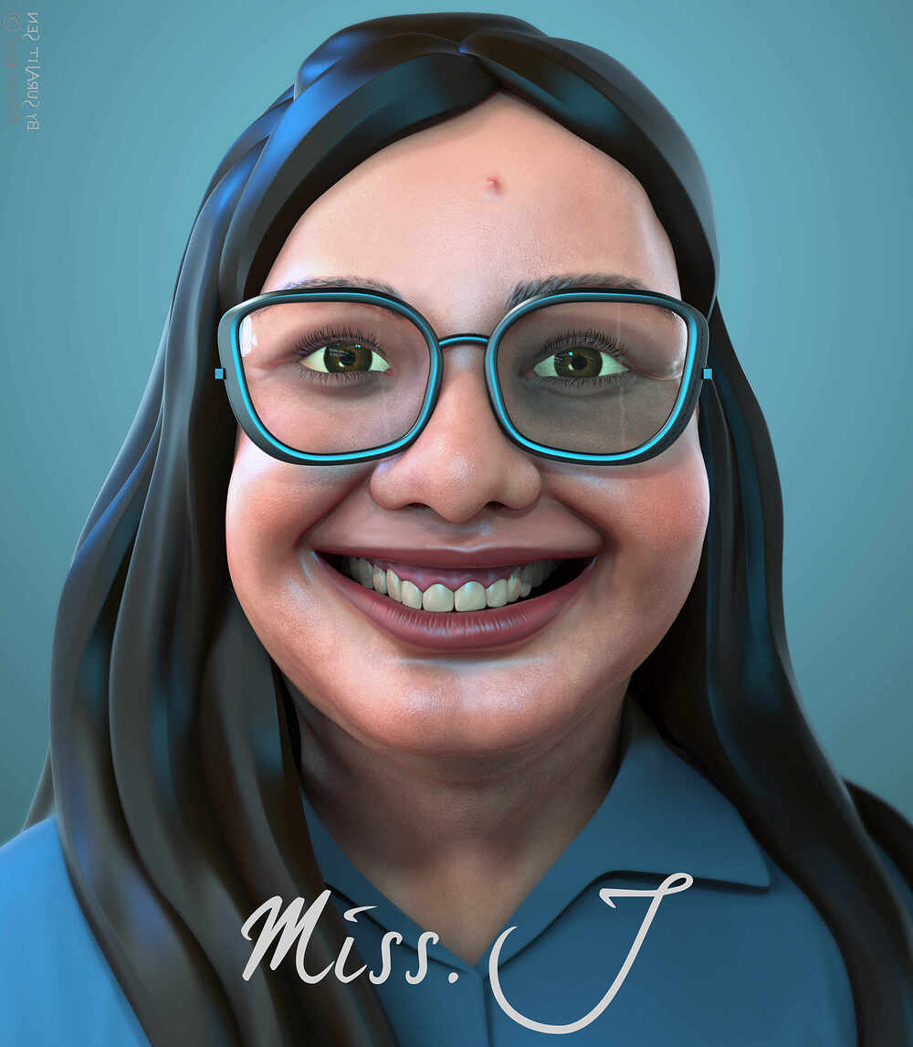 Miss_J_Caricature_Digital_Sculpture_SurajitSen_April2025_A