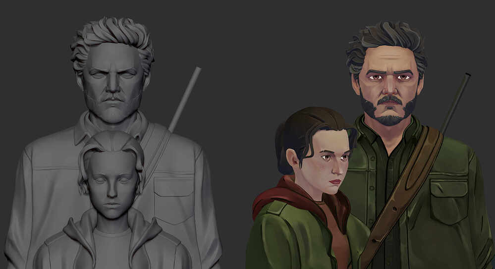 Joel_Ellie_Zbrush_Color