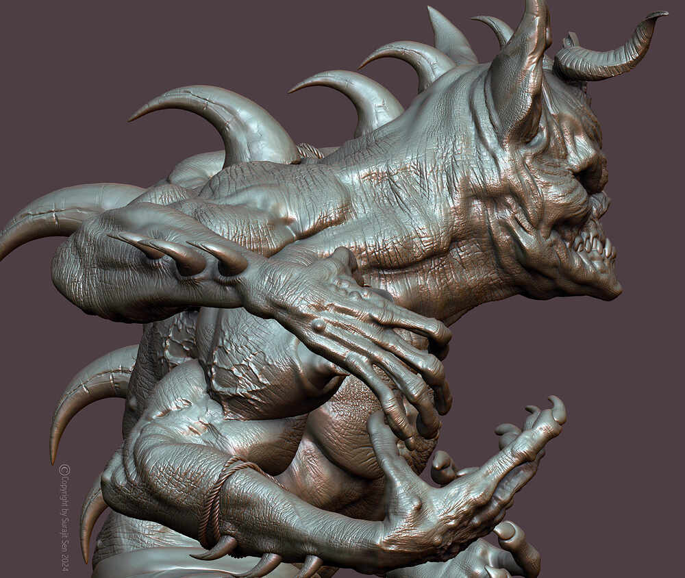 5_Orcax_Creature_Digital_Sculpture_SurajitSen_Dec2024_WIP2