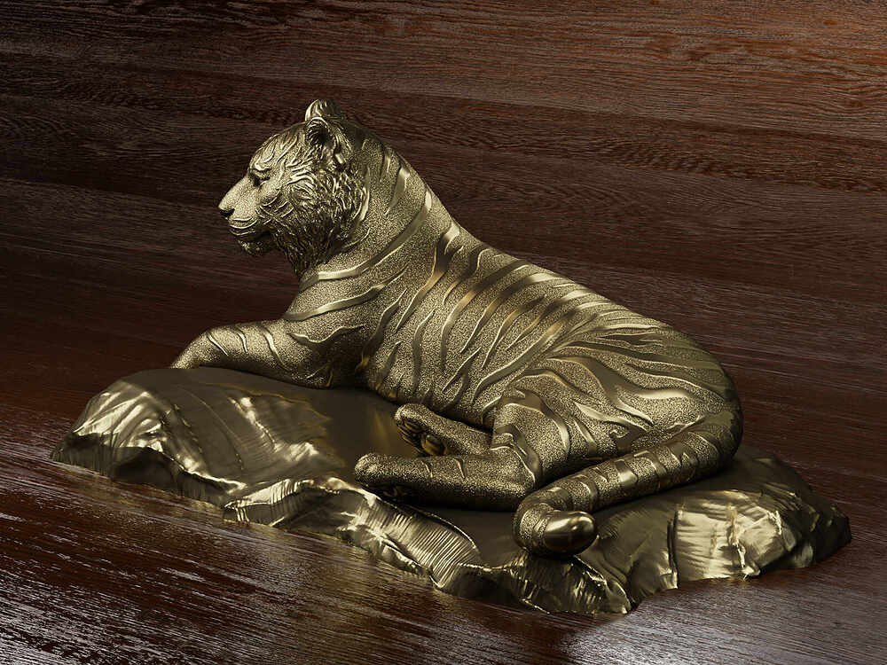 Tiger Sculpture - Side View