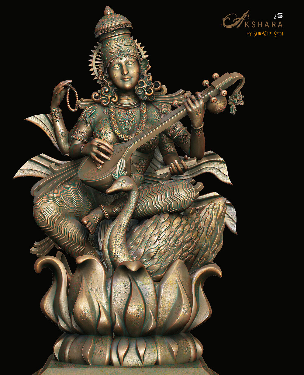 surajit-sen-akshara-digital-sculpture-surajitsen-feb2022-metal
