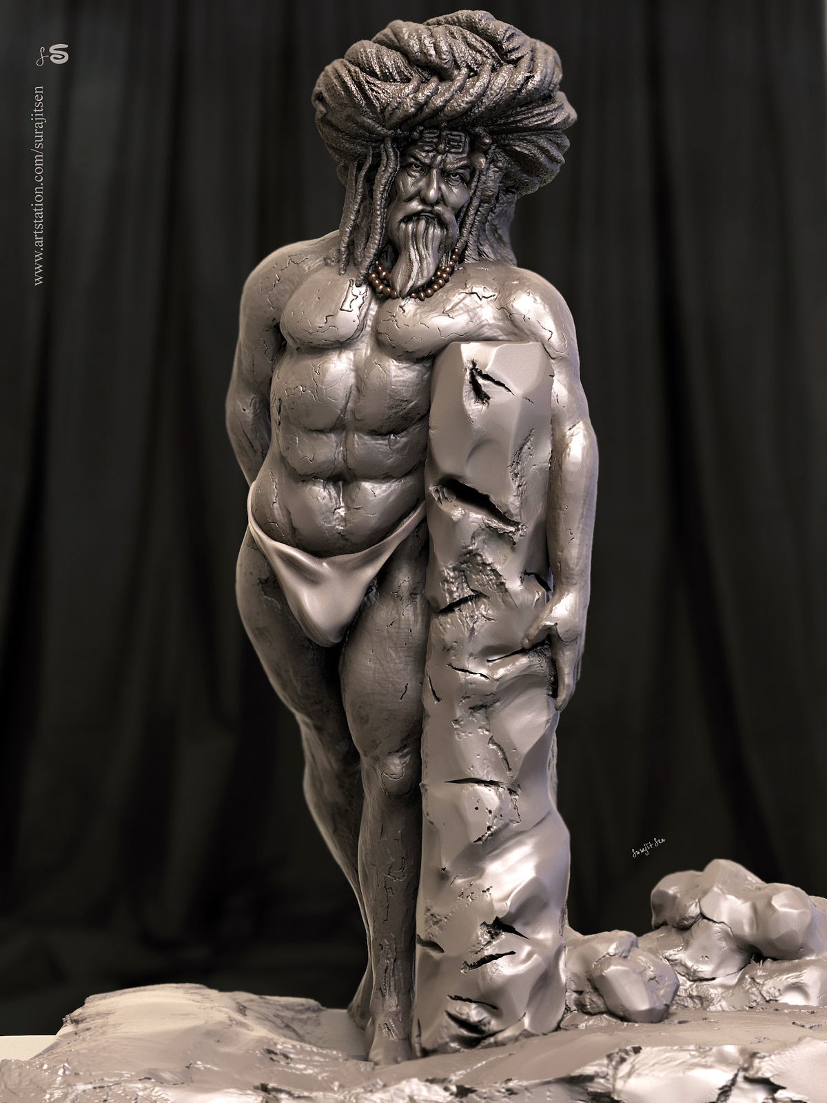 Angry_Saint_Digital_Sculpture_SurajitSen_Aug2019