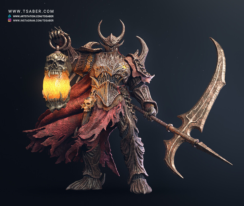 Death Knight Statue - Zbrush Sculpture - Tdsaber 00