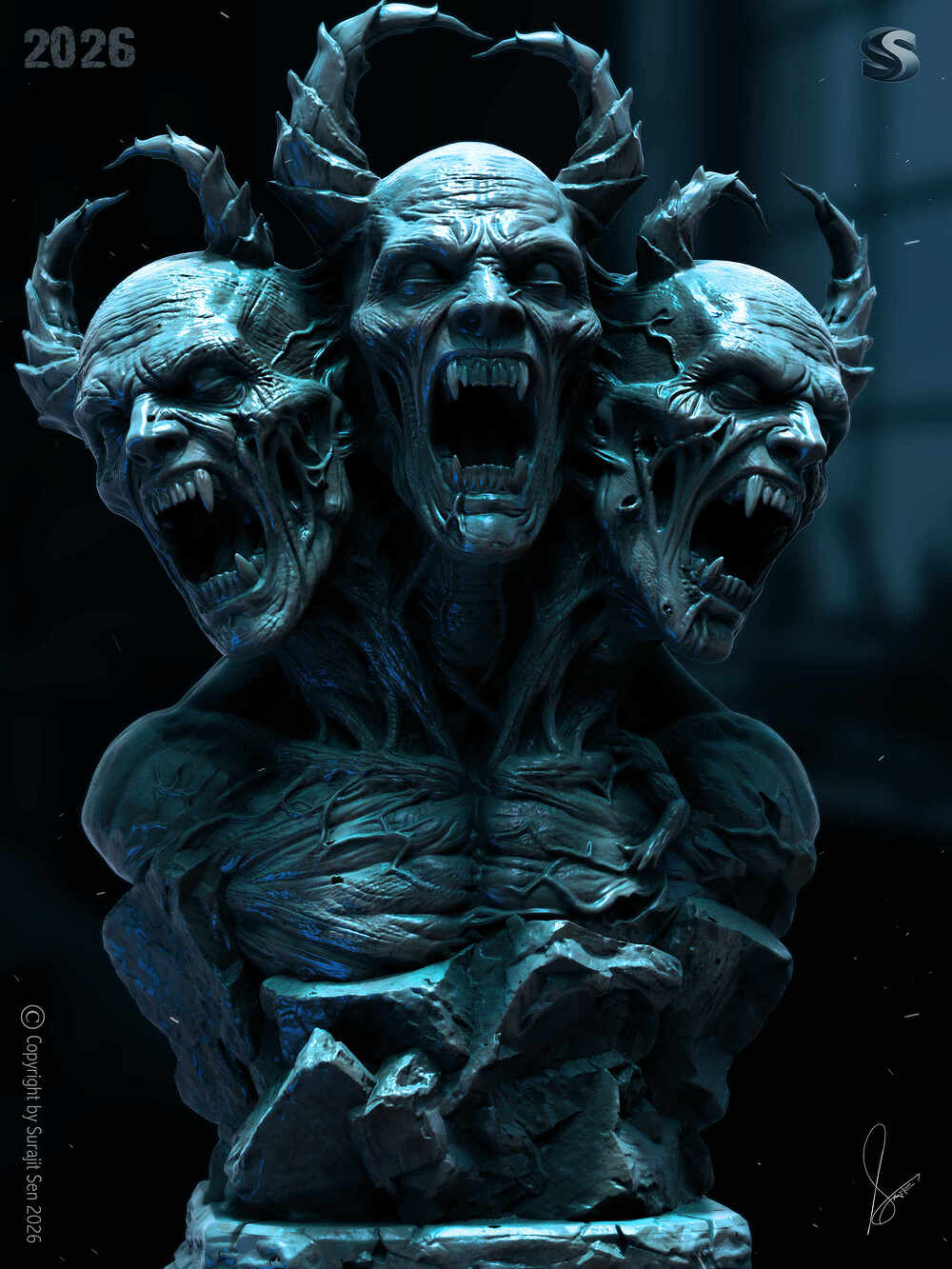 Conjoined Triplets_Digital_Sculpture_SurajitSen_June2026_F1