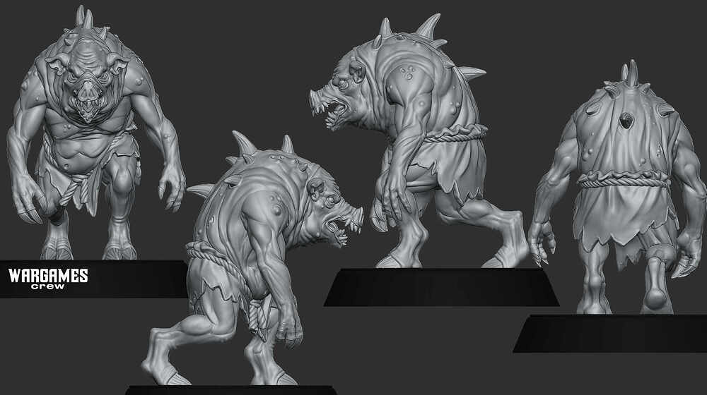 Pig 4 pose highpoly