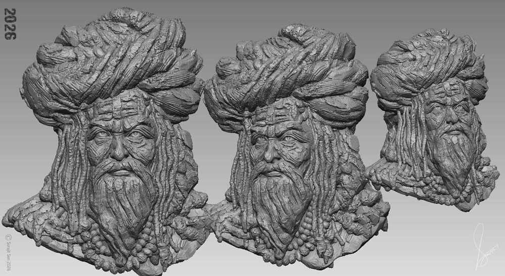 Hindu_Saint_Digital_Sculpture_SurajitSen_Jan2026_WIP