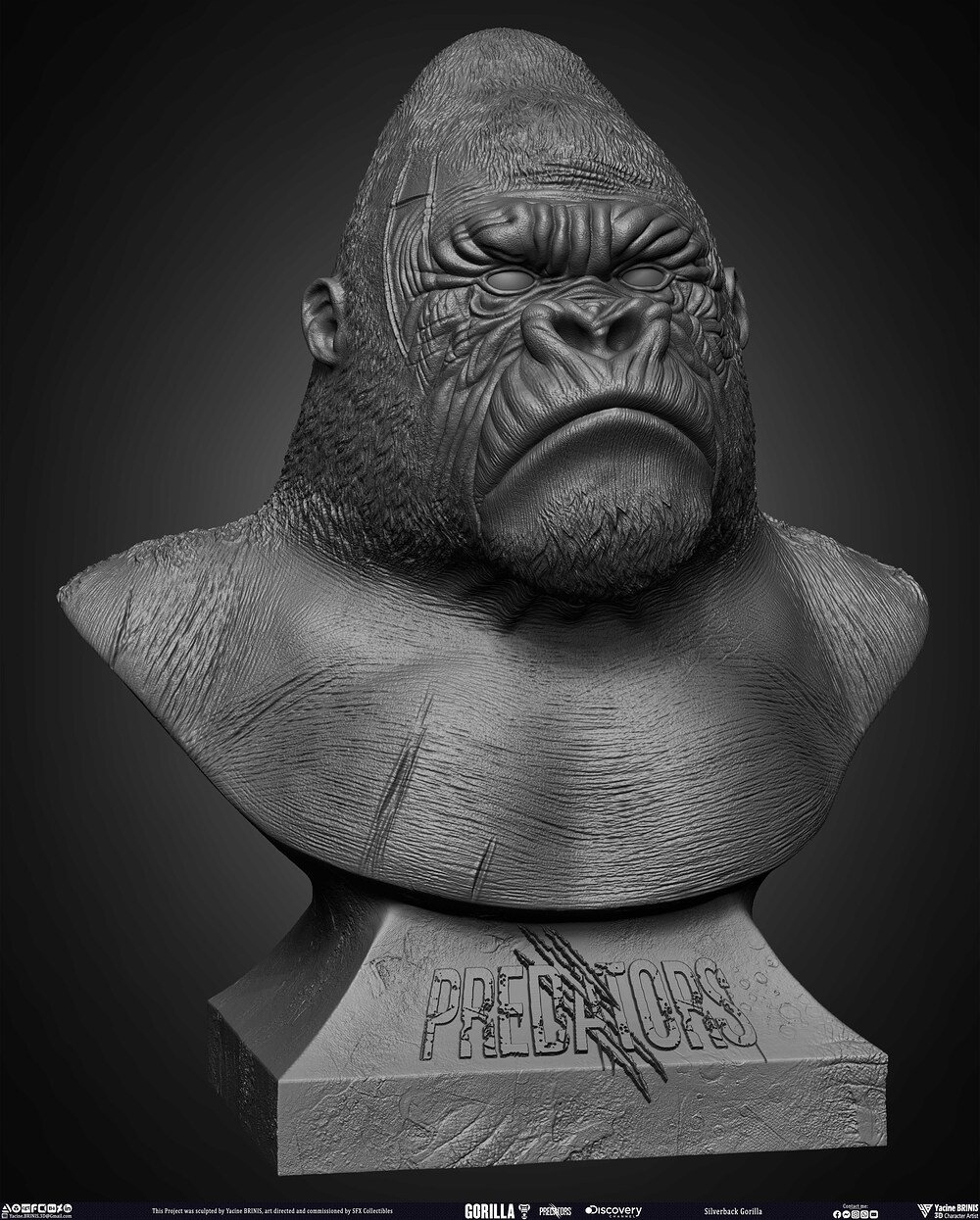 Silverback Gorilla Predator sculpted by Yacine BRINIS 009
