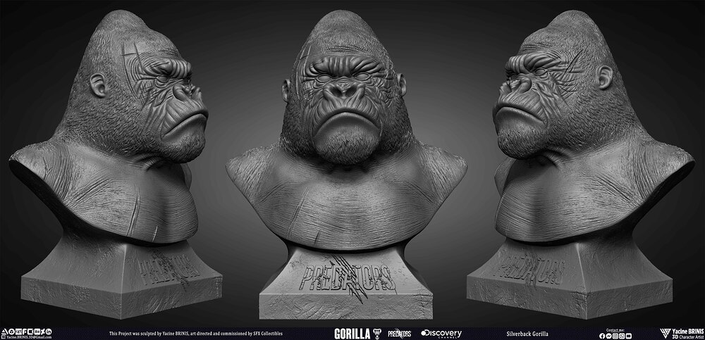 Silverback Gorilla Predator sculpted by Yacine BRINIS 013