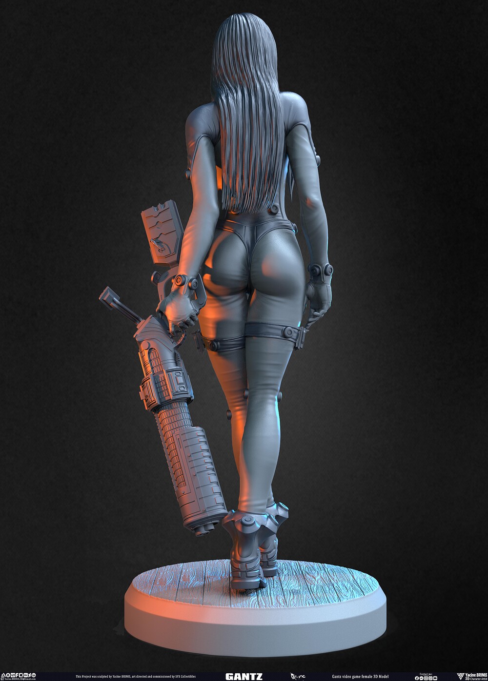 Gantz Video Game Female 3D Model sculpted by Yacine BRINIS 017