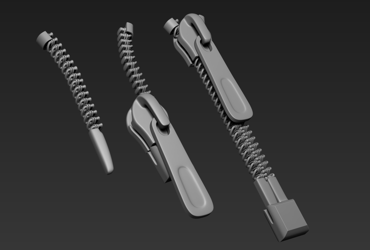 80 Zipper Parts for ZBrush