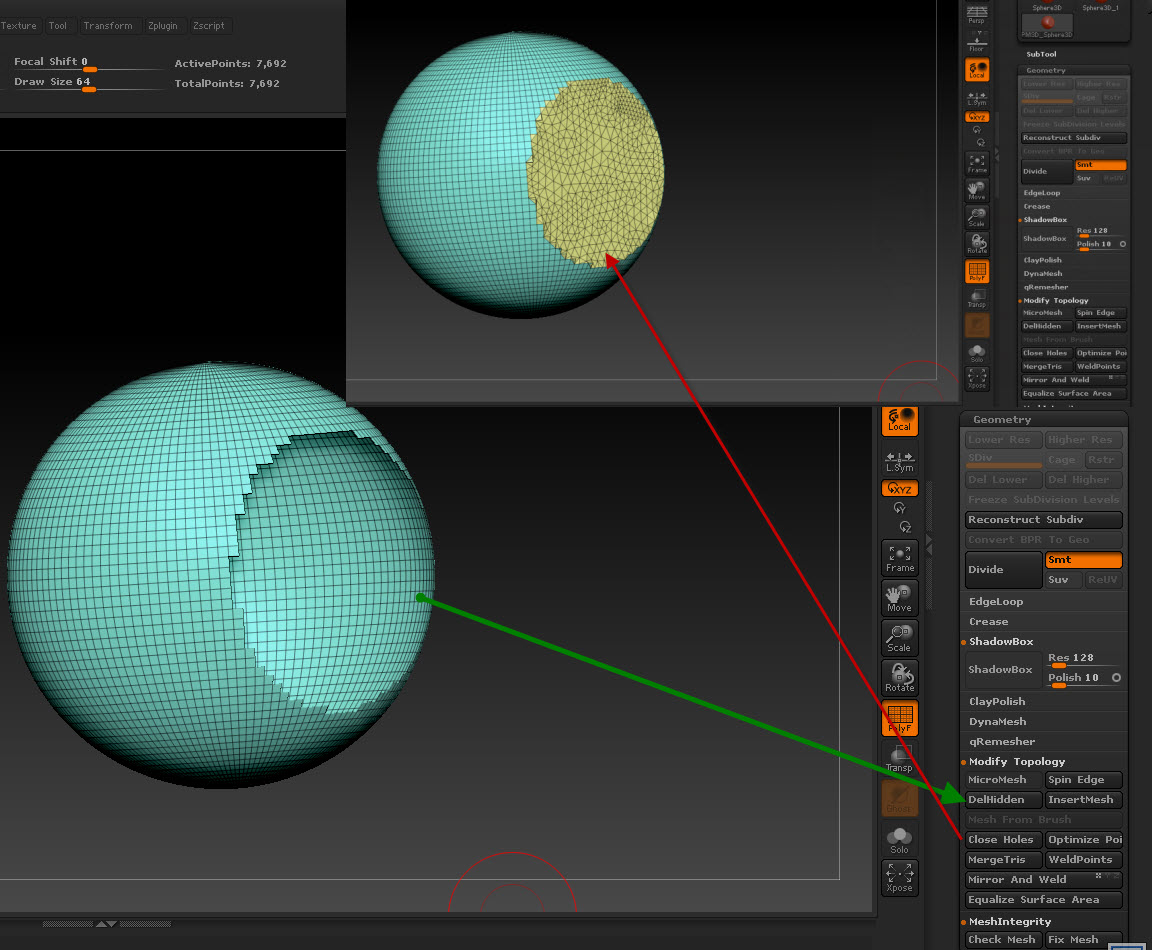 how to close holes in zbrush mesh