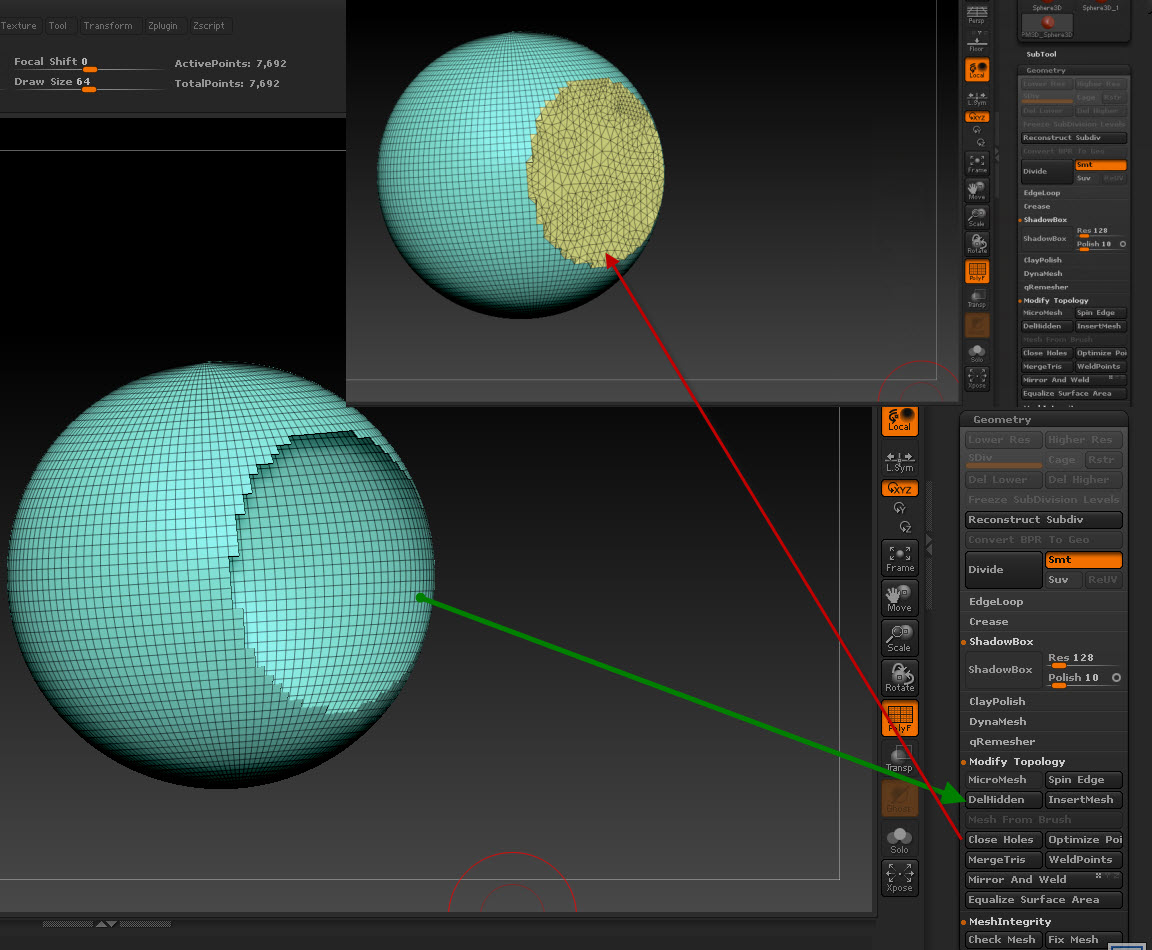 close holes crashes zbrush