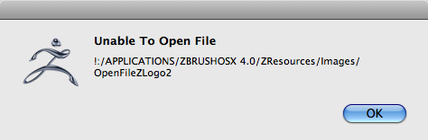 error opening zbrush file