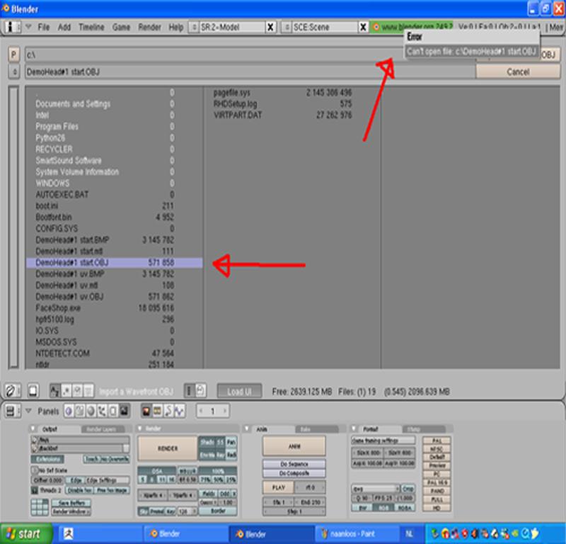 error import demohead  in blender1.JPG