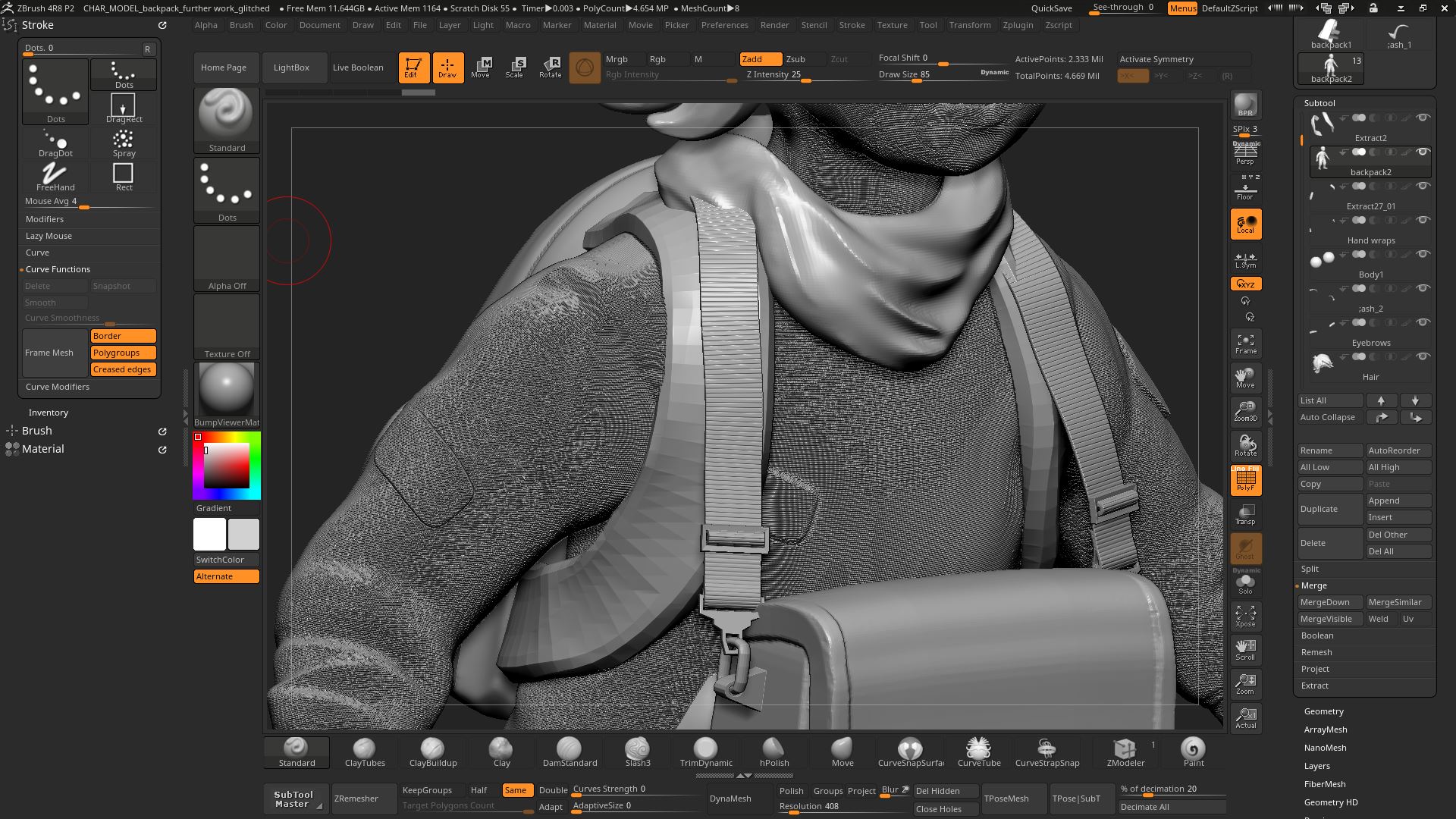 zbrush cant see polyframes