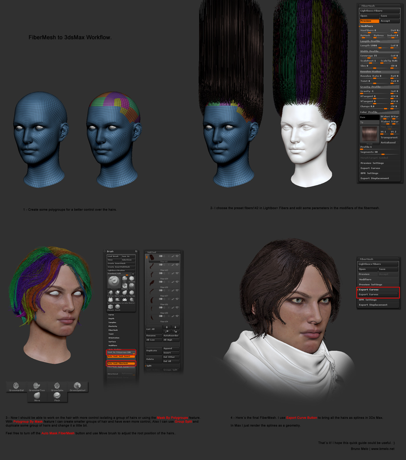 3D 15 Male anime character hair styles and hairdoo low poly IMM brush set  for Zbrush fbx and obj files  TurboSquid 1937672