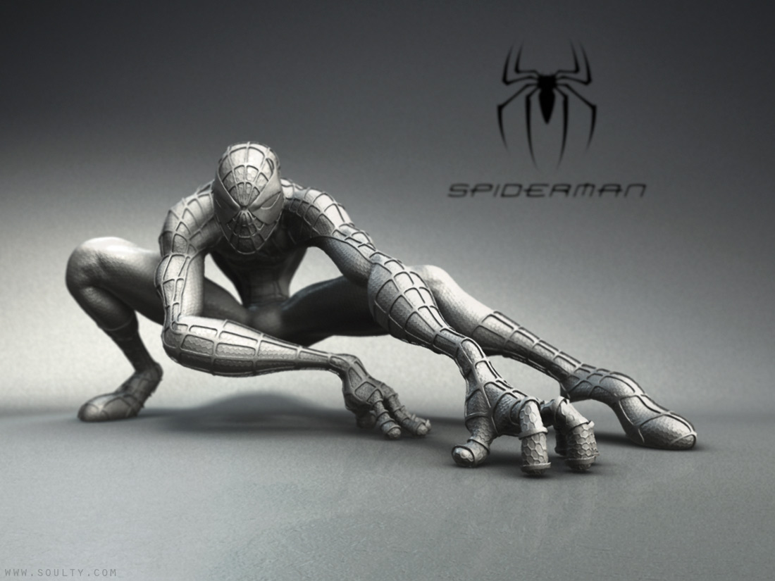 Spiderman - Clay render.jpg