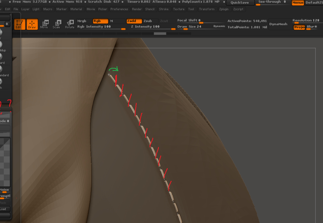 Changing direction of brush in stroke ZBrushCentral