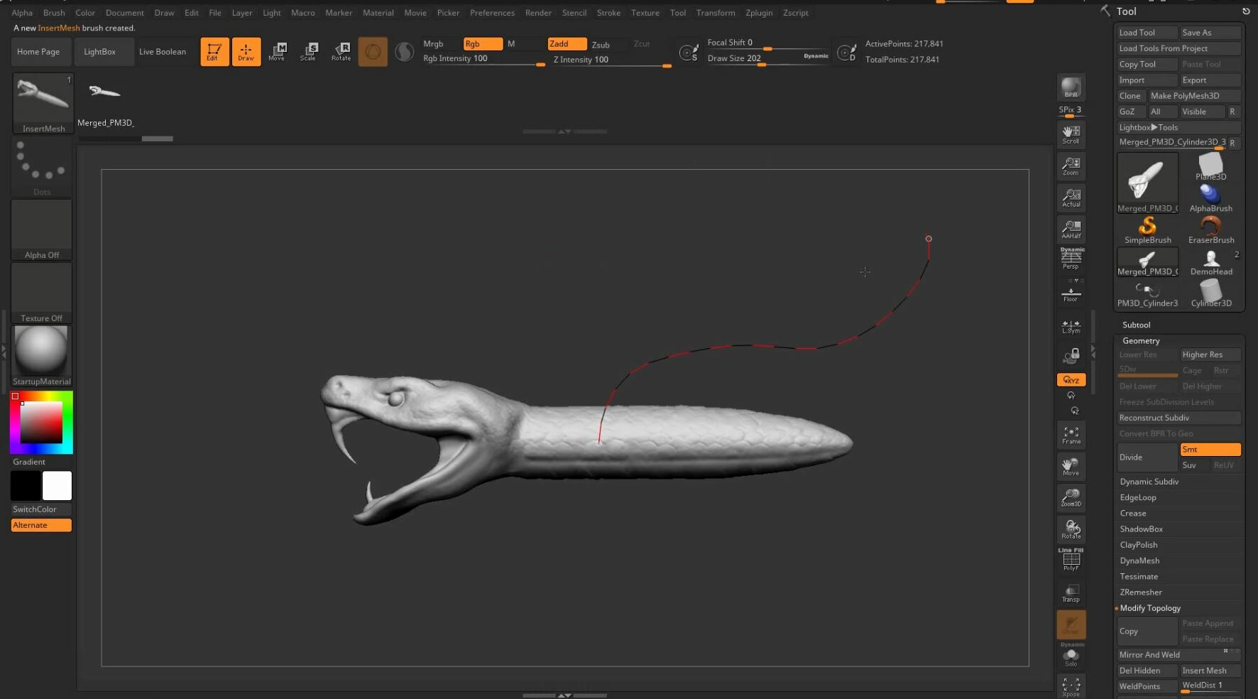 snake brushes for zbrush