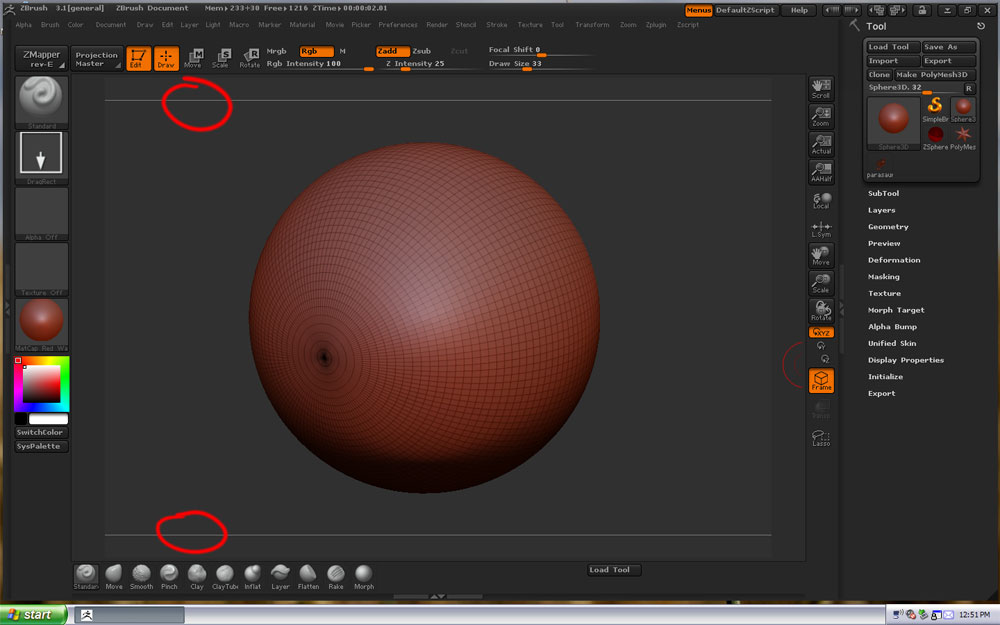Lines on Document? ZBrushCentral