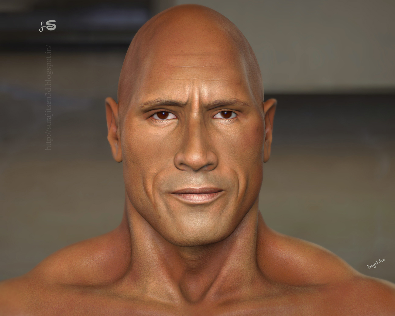 1a_Dwayne Johnson_3D Porttrait by Surajit Sen.JPG