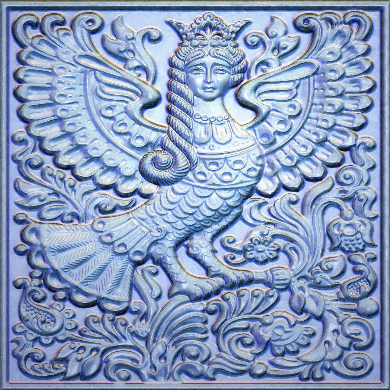 Птица алконост рисунок