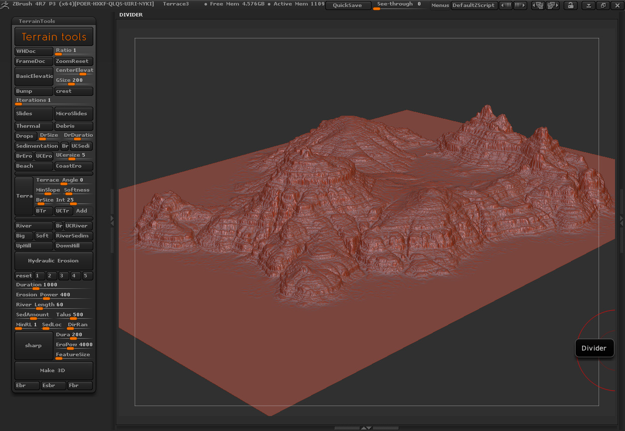 how to use terrain tools in zbrush