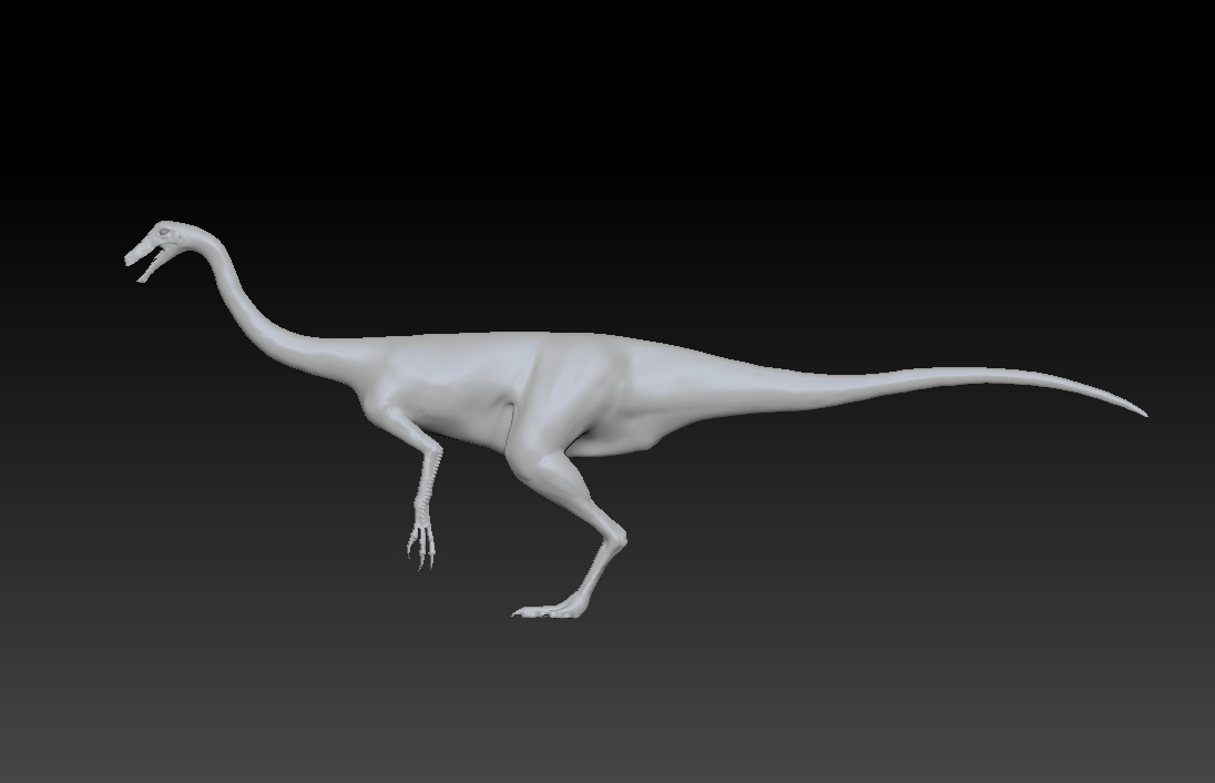 Struthiomimus model side view.jpg