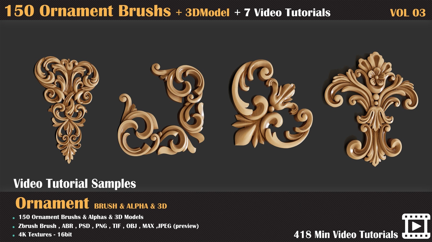 150 Ornament Brush And 3d Models 7 Video Tutorials Vol 03 Zbrushcentral 150 Ornament Brush And 3d Models 7 Video Tutorials Vol 03 Zbrushcentral