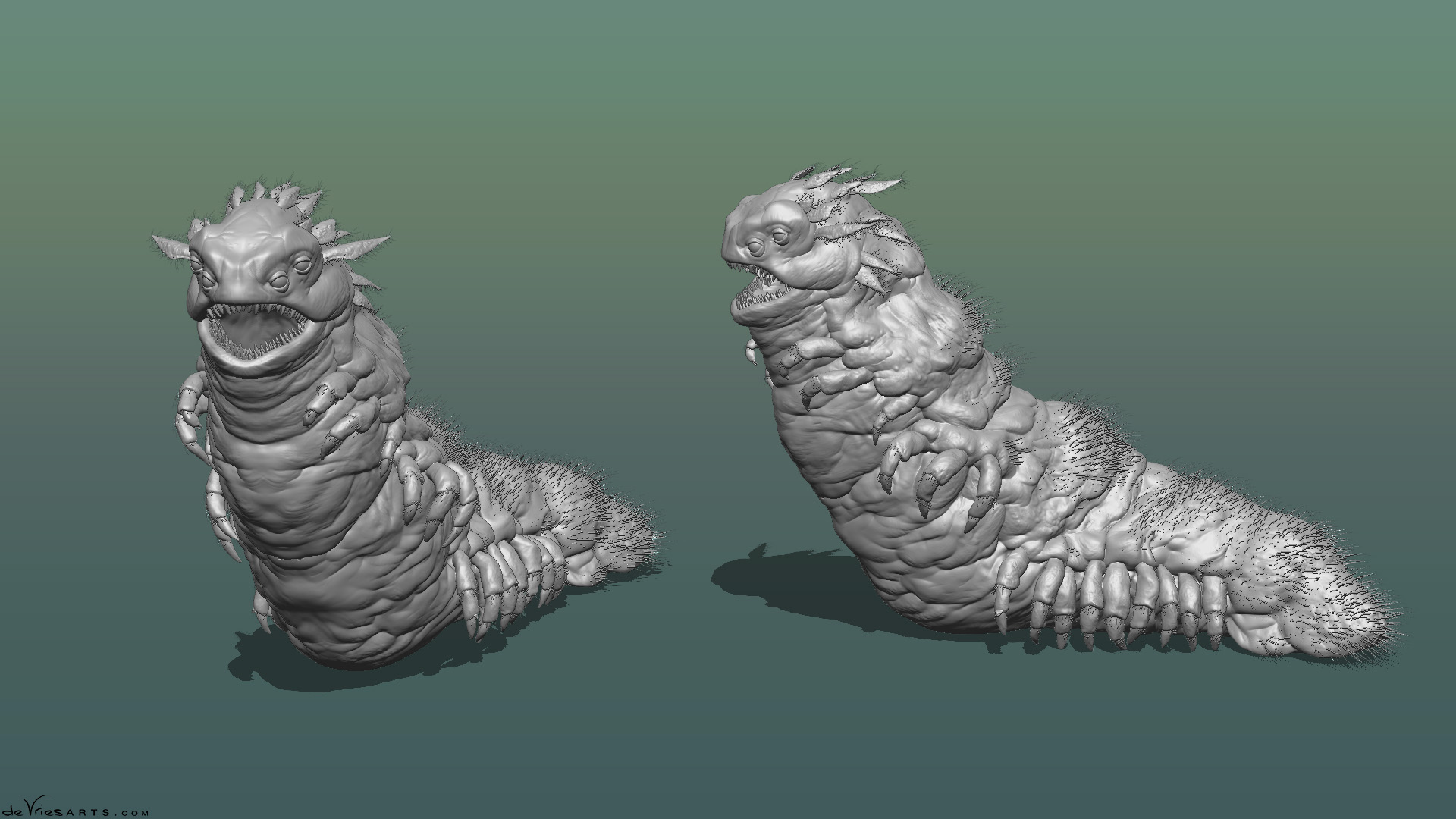 wormsPosingMatcap-ThijsDeVries_deVriesArts