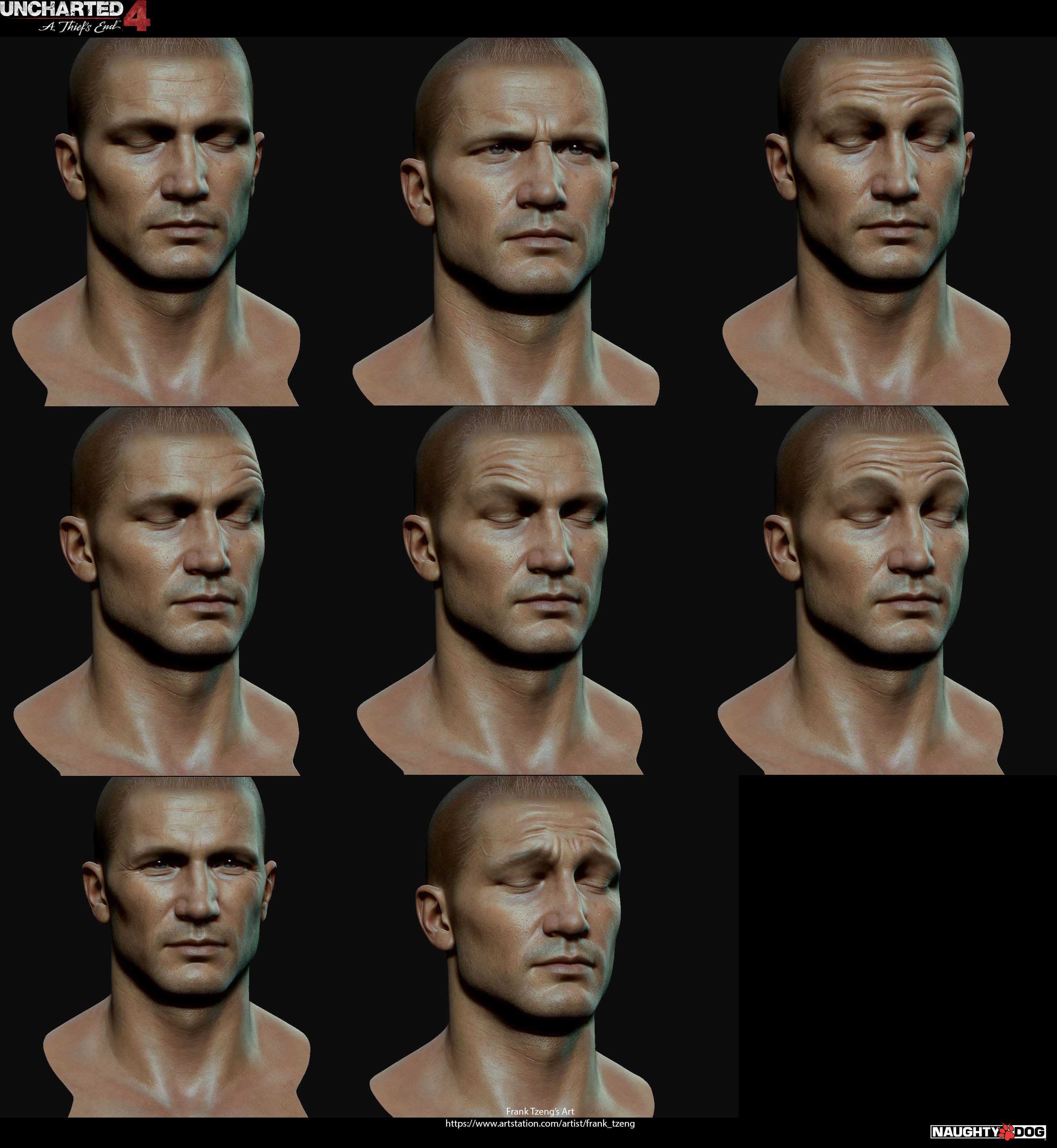 Frank Tzeng - Nathan Drake- Uncharted 4 head and arm details