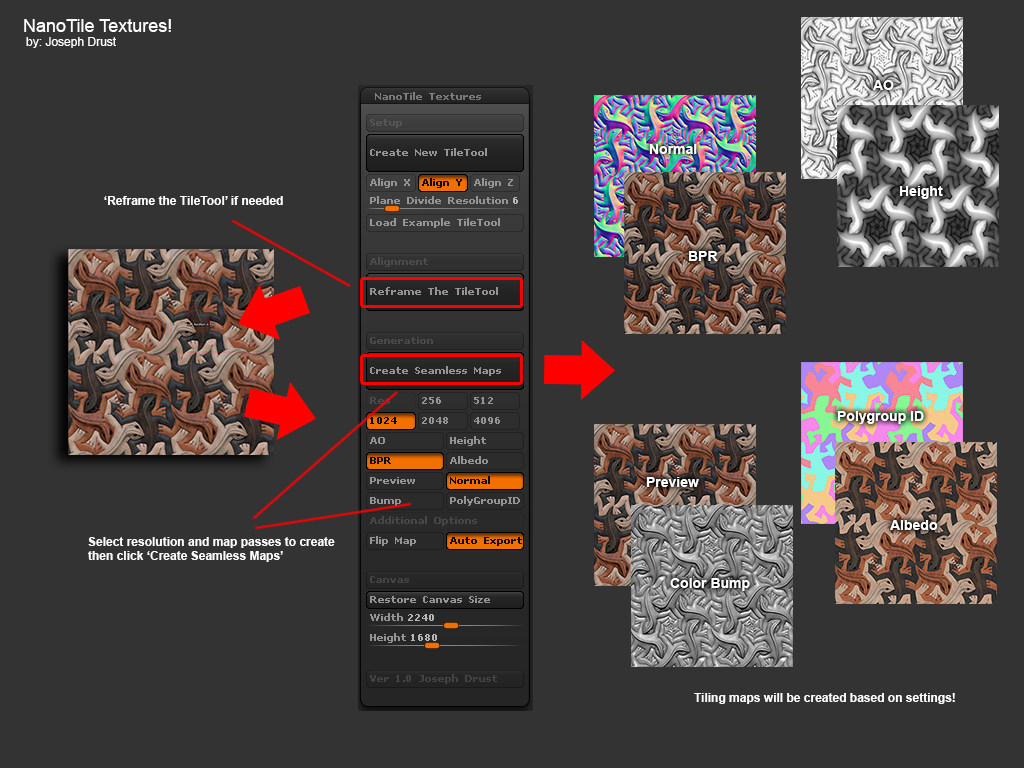 nano tile textures zbrush