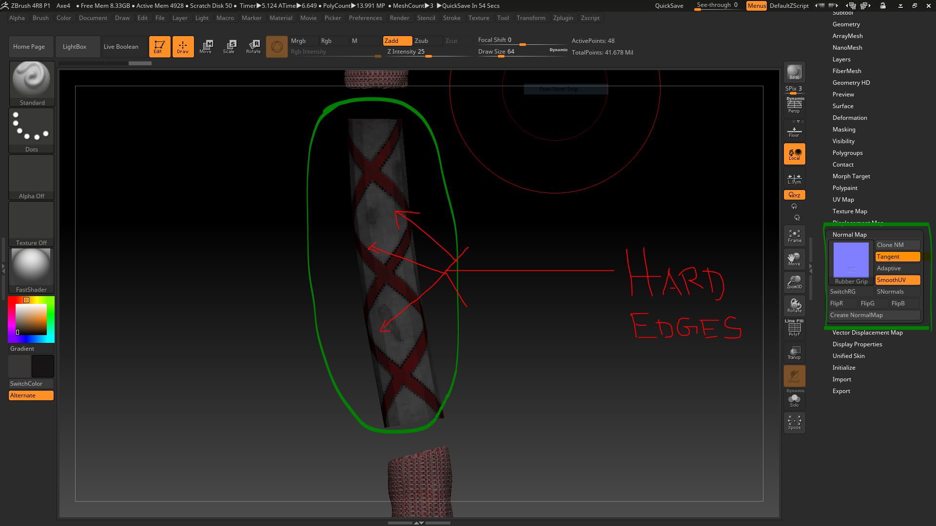 hard edges in zbrush