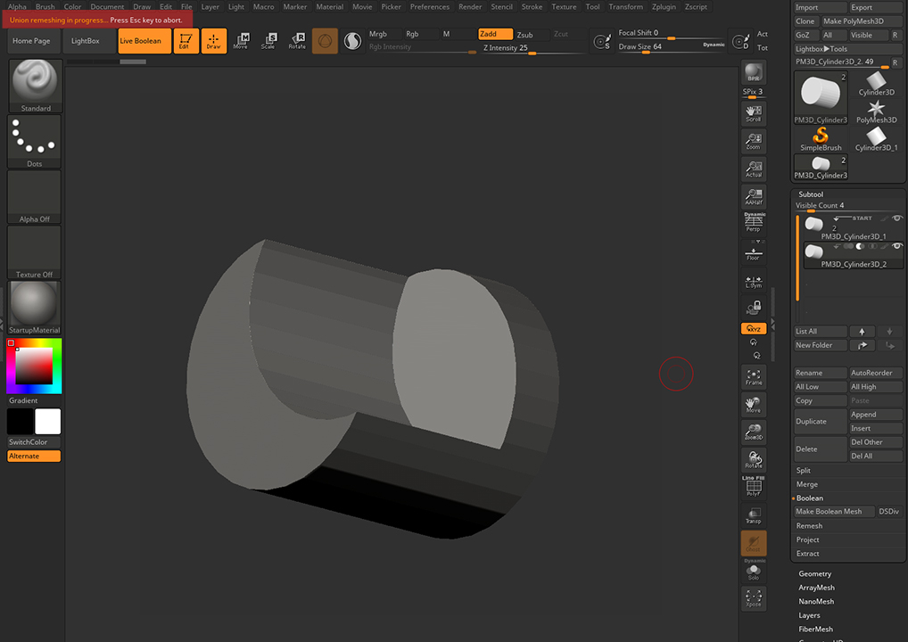 boolean folder zbrush