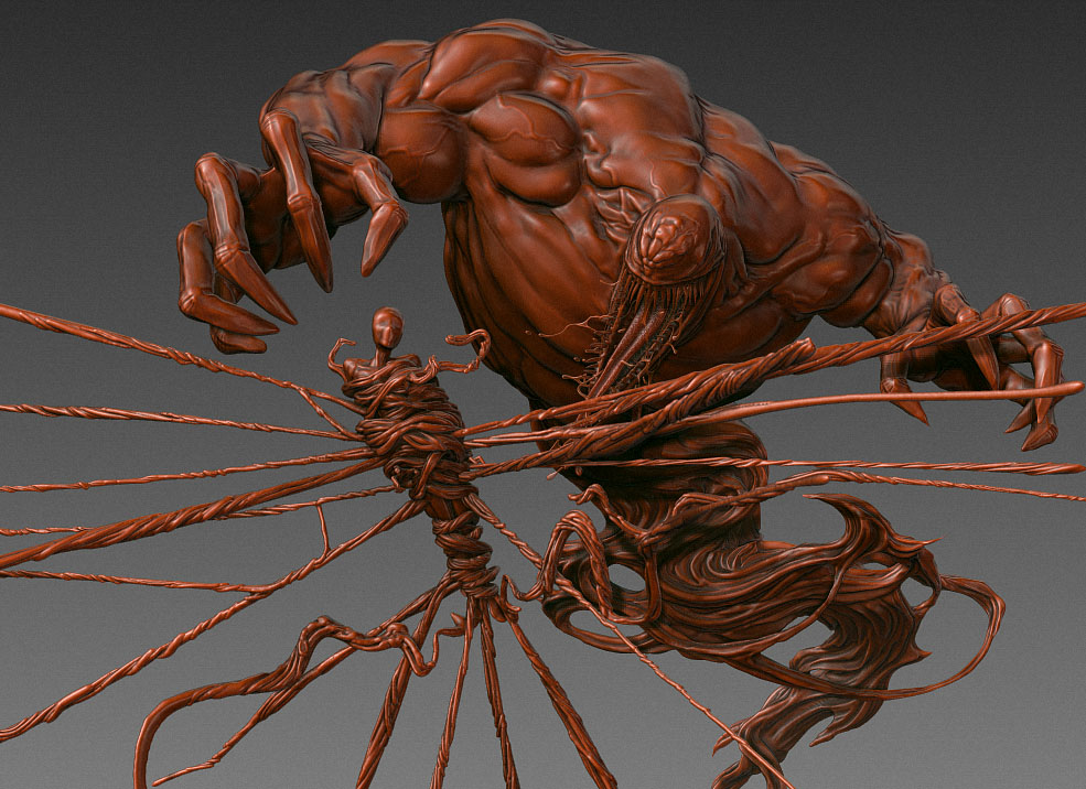 venom & spider-man side matcap render.jpg