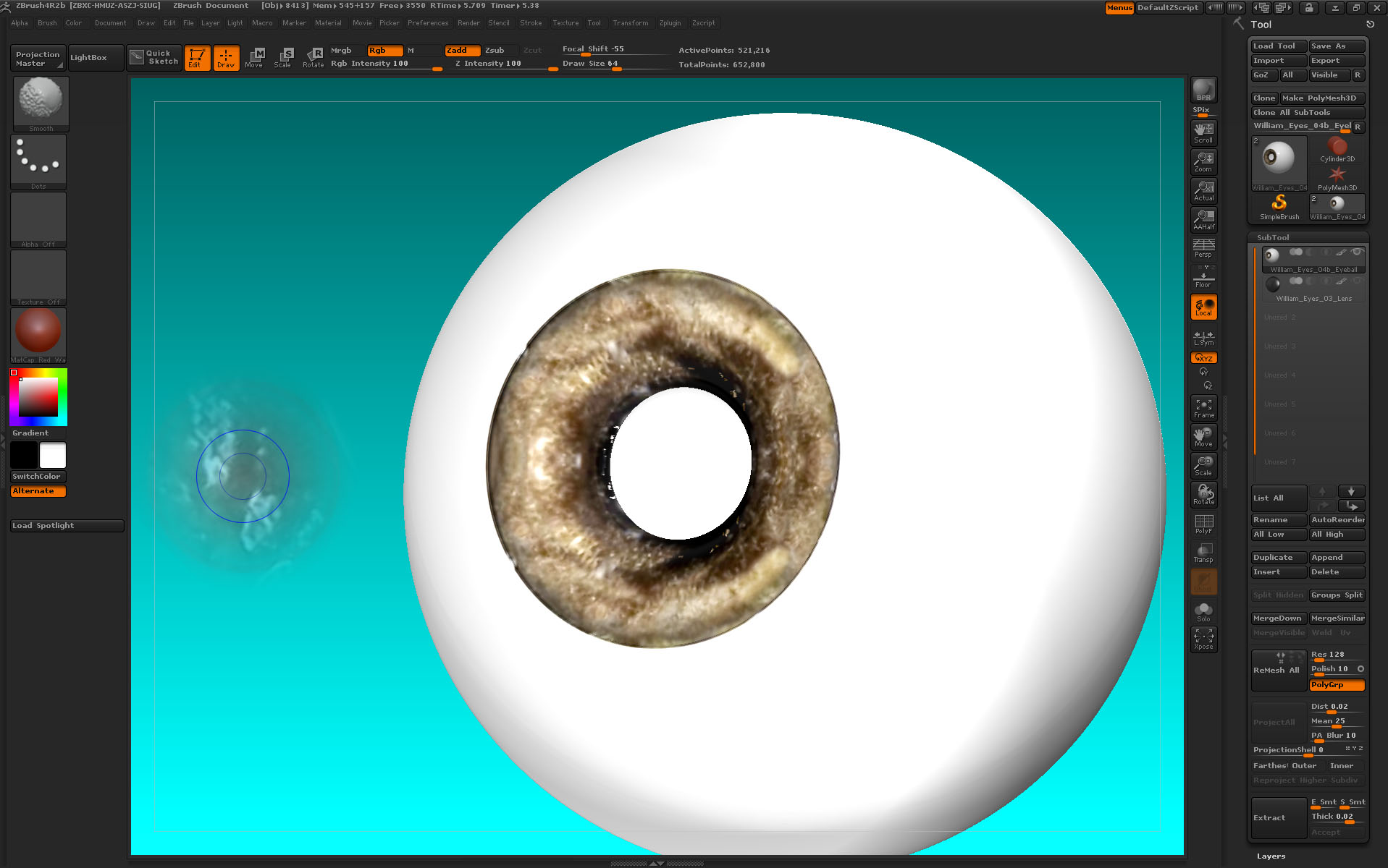 how to turn on subtool transparency zbrush