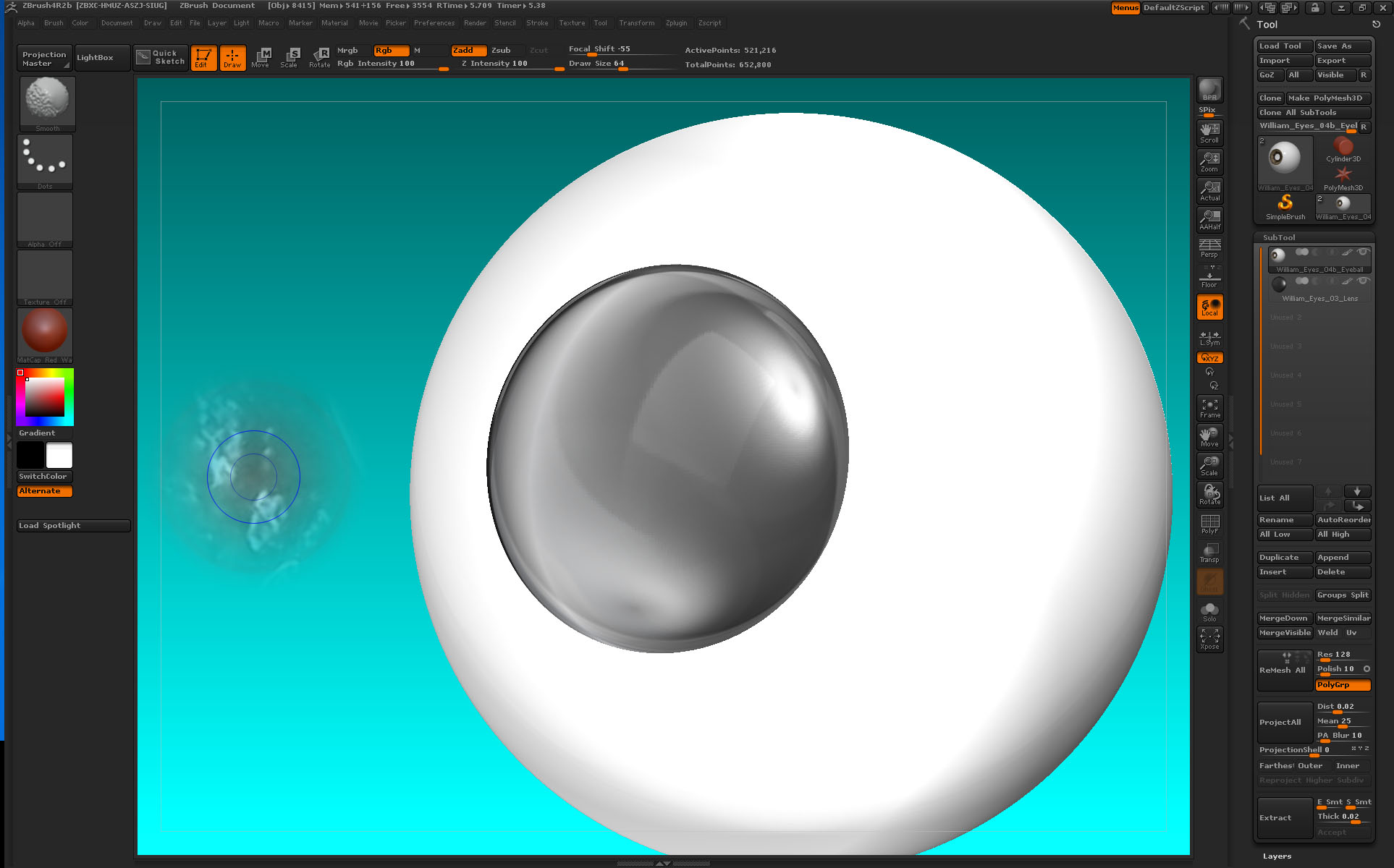 how to turn on subtool transparency zbrush